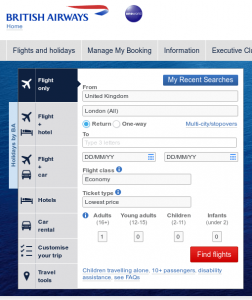 Best travel websites - British Airways